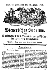 Wiener Zeitung 17680723 Seite: 1