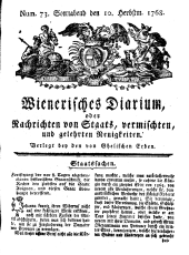 Wiener Zeitung 17680910 Seite: 1