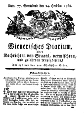 Wiener Zeitung 17680924 Seite: 1