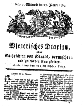 Wiener Zeitung 17690125 Seite: 1