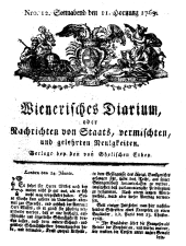 Wiener Zeitung 17690211 Seite: 1