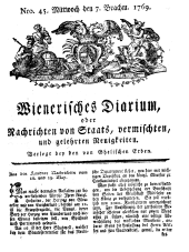 Wiener Zeitung 17690607 Seite: 1