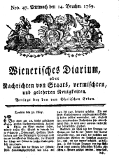 Wiener Zeitung 17690614 Seite: 1