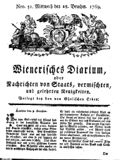 Wiener Zeitung 17690628 Seite: 1