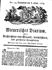Wiener Zeitung 17690708 Seite: 1