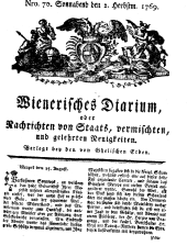 Wiener Zeitung 17690902 Seite: 1