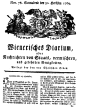 Wiener Zeitung 17690930 Seite: 1