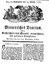 Wiener Zeitung 17691014 Seite: 1