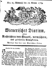 Wiener Zeitung 17691018 Seite: 1