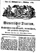 Wiener Zeitung 17691101 Seite: 1