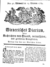 Wiener Zeitung 17691115 Seite: 1