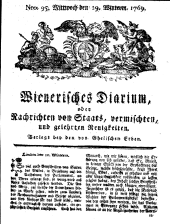 Wiener Zeitung 17691129 Seite: 1