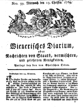 Wiener Zeitung 17691213 Seite: 1