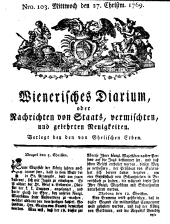 Wiener Zeitung 17691227 Seite: 1