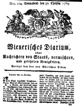 Wiener Zeitung 17691230 Seite: 1