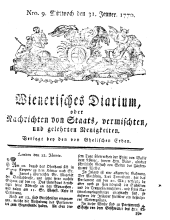 Wiener Zeitung 17700131 Seite: 1