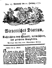 Wiener Zeitung 17700221 Seite: 1