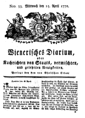 Wiener Zeitung 17700425 Seite: 1