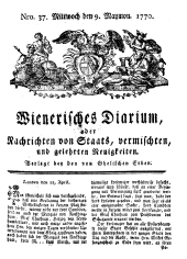 Wiener Zeitung 17700509 Seite: 1