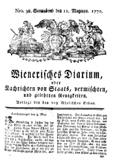 Wiener Zeitung 17700512 Seite: 1