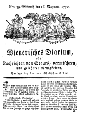 Wiener Zeitung 17700516 Seite: 1