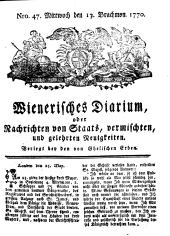 Wiener Zeitung 17700613 Seite: 1