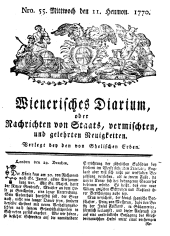 Wiener Zeitung 17700711 Seite: 1