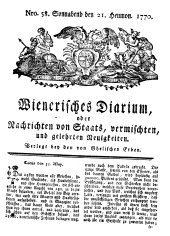 Wiener Zeitung 17700721 Seite: 1