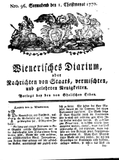 Wiener Zeitung 17701201 Seite: 1