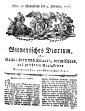 Wiener Zeitung 17710209 Seite: 1