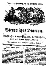 Wiener Zeitung 17710213 Seite: 1
