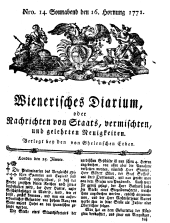 Wiener Zeitung 17710216 Seite: 1