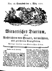 Wiener Zeitung 17710302 Seite: 1