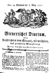 Wiener Zeitung 17710306 Seite: 1