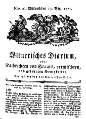 Wiener Zeitung 17710313 Seite: 1