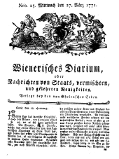 Wiener Zeitung 17710327 Seite: 1