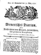 Wiener Zeitung 17710330 Seite: 1