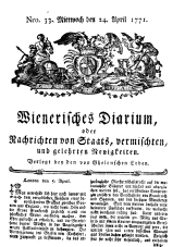 Wiener Zeitung 17710424 Seite: 1