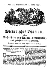 Wiener Zeitung 17710501 Seite: 1