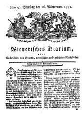 Wiener Zeitung 17711116 Seite: 1