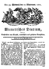 Wiener Zeitung 17711127 Seite: 1