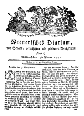 Wiener Zeitung 17720115 Seite: 1