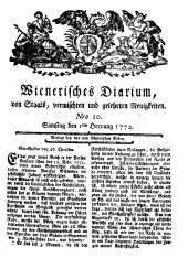 Wiener Zeitung 17720201 Seite: 1
