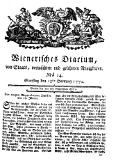 Wiener Zeitung 17720215 Seite: 1