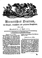 Wiener Zeitung 17720404 Seite: 1