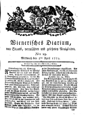 Wiener Zeitung 17720408 Seite: 1