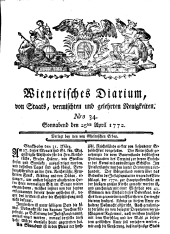 Wiener Zeitung 17720425 Seite: 1