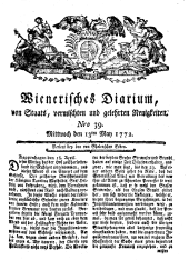 Wiener Zeitung 17720513 Seite: 1