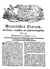 Wiener Zeitung 17720603 Seite: 1