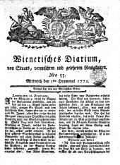 Wiener Zeitung 17720701 Seite: 1